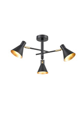 Franklite Skoop 3 Light Spotlight Black / Gold